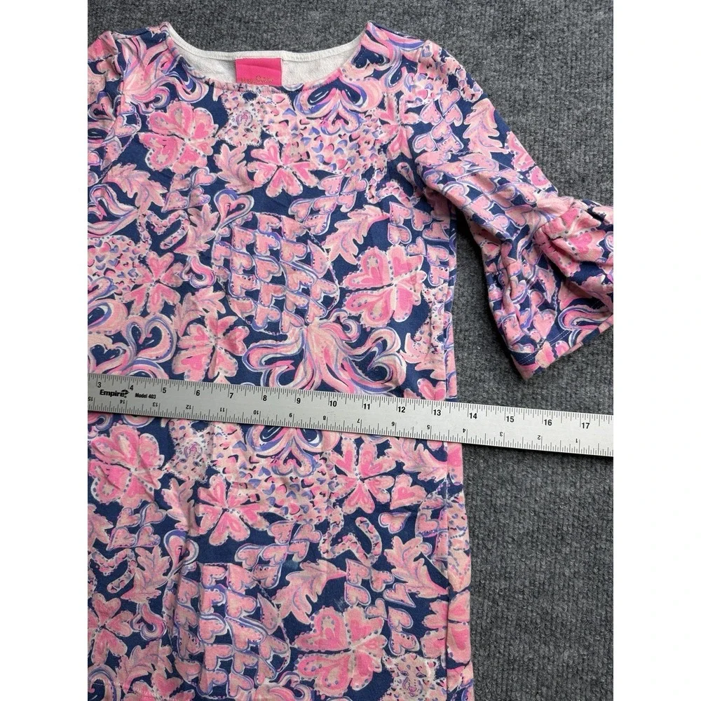 Lilly Pulitzer Sorrento Dress Girls S 4-5 Multicolor Bell Sleeve Shift Ruffle